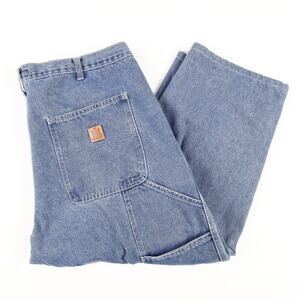 International Harvester Farmall Mens 42x30 Regular Carpenter Work Blue Jeans